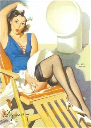 Elvgren's Calendar Pinups (Base Set) card 49 Skirts Ahoy
