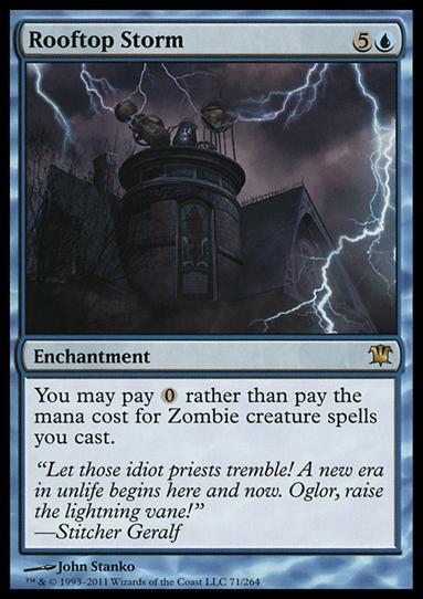 Magic the Gathering: Innistrad (Base Set) card 71 Rooftop Storm