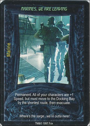 Aliens/Predator (Base Set) card 222 Marines, We Are Leaving