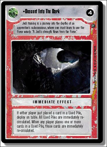 Star Wars: Dagobah Limited (Base Set) card 129 Descent Into The Dark