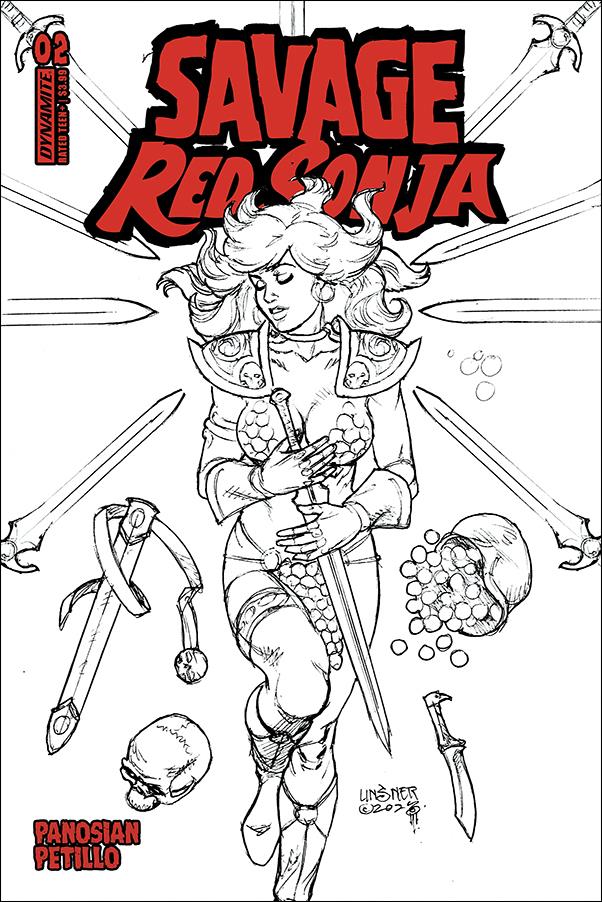 Savage Red Sonja issue 2-E Joseph Michael Linsner 1:10 Line Art Cover