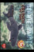 Beanie Babies Series 1 (Birthday or Rookie Subset) card 31-D Crunch The Shark Gold Lettering 1/150