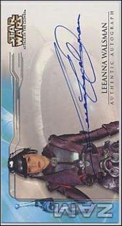 Star Wars: Attack of the Clones Widevision  (Autograph Subset) card nn18 Leeanna Walsman - Zam Wessell (1:29 Packs)