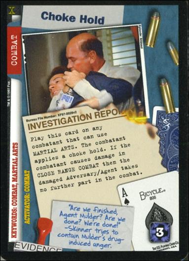 X-Files: The Truth Is Out There (Base Set) card XF97-0028v2 Choke Hold