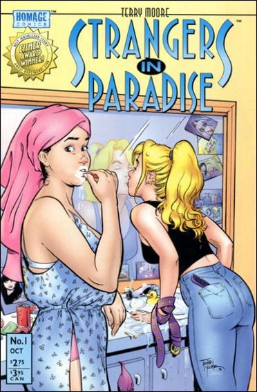 Terry Moore's Strangers in Paradise issue 1-B Terry Moore "Bathroom" Cover