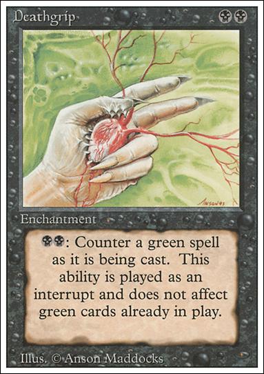 Magic the Gathering: Revised (Base Set) card 101 Deathgrip