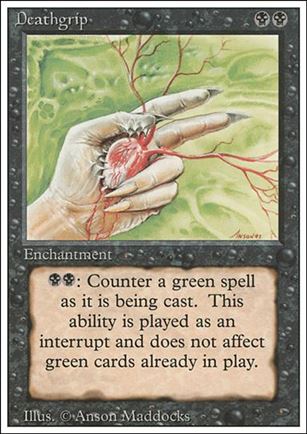 Magic the Gathering: Revised (Base Set) card 101 Deathgrip