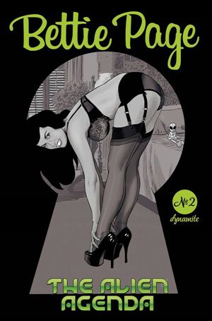 Bettie Page: The Alien Agenda issue 3-L Jimmy Broxton 1:10 Black & White Cover