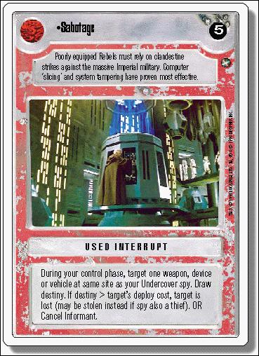 Star Wars: A New Hope Revised (Base Set) card 136 Sabotage