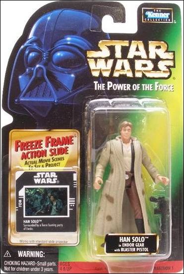 Star Wars: The Power of the Force 2 3 3/4" Basic Action Figures figure 34-D Han Solo (in Endor Gear) (Sealt-Marie) w/ FF