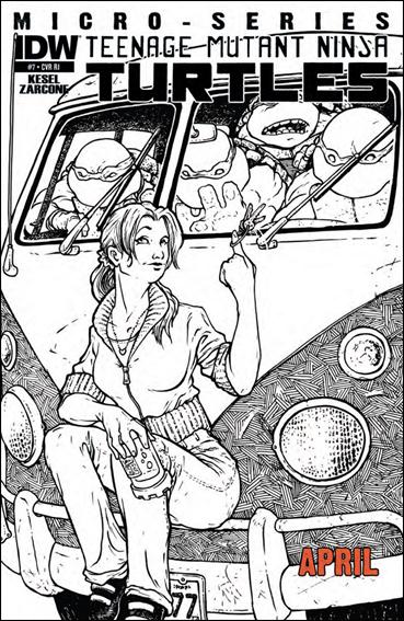 Teenage Mutant Ninja Turtles MicroSeries issue 7-C David Peterson 1:10 Black and White Cover