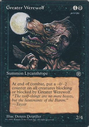 Magic the Gathering: Homelands (Base Set) card 51 Greater Werewolf