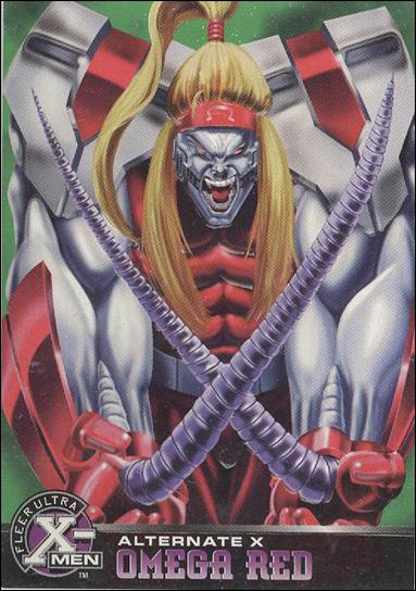 1996 Fleer Ultra X-Men All Chromium (Alternate X Embossed Subset) card 15 Omega Red
