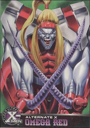 1996 Fleer Ultra X-Men All Chromium (Alternate X Embossed Subset) card 15 Omega Red