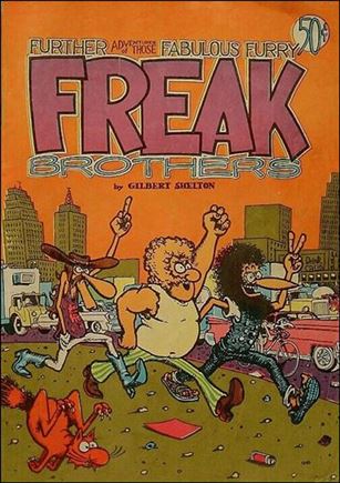 Fabulous Furry Freak Brothers issue 2-F Inside of the covers is black and white.