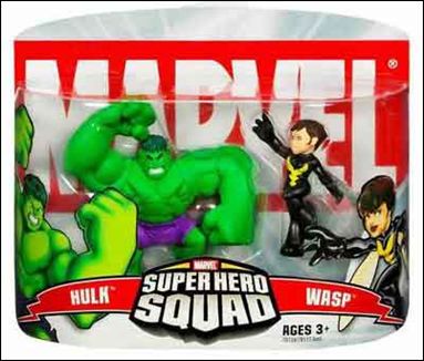 Marvel Super Hero Squad figure 7 Hulk (Purple Pants) and Wasp