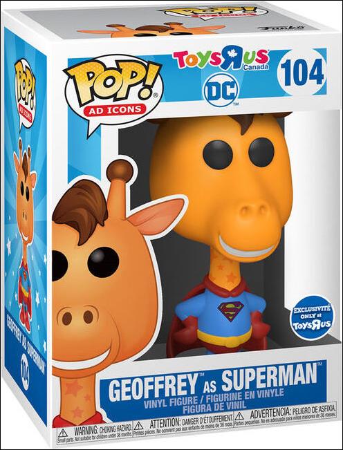 POP! Ad Icons figure 104 Geoffrey as Superman Toys R Us Canada Exclusive