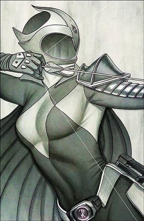 Mighty Morphin Power Rangers issue 102-D Jenny Frison 1:25 Black & White Virgin Cover