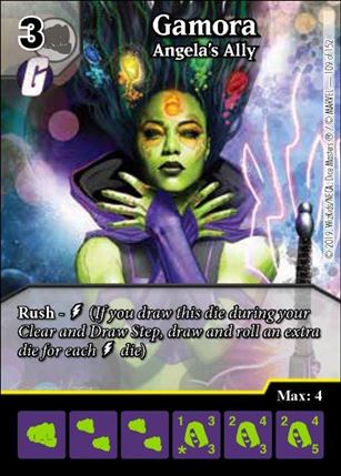 Marvel Dice Masters  Avengers Infinity Gauntlet card 109 Gamora: Angela's Ally