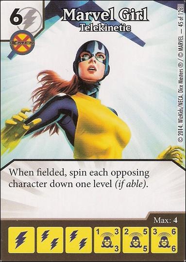 Marvel Dice Masters Uncanny X-Men  card 45 Marvel Girl: Telekinetic