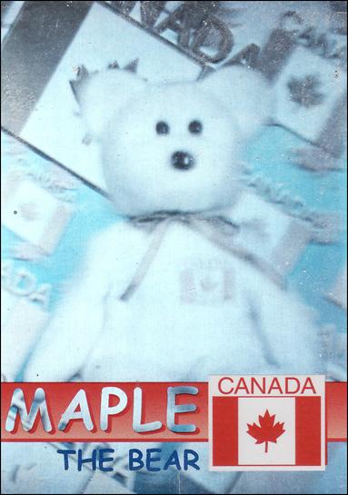 Beanie Babies Series 2 (Rare Bear Holographic Subset) card 297 Maple the Bear Canada Blue Lettering 1/20001