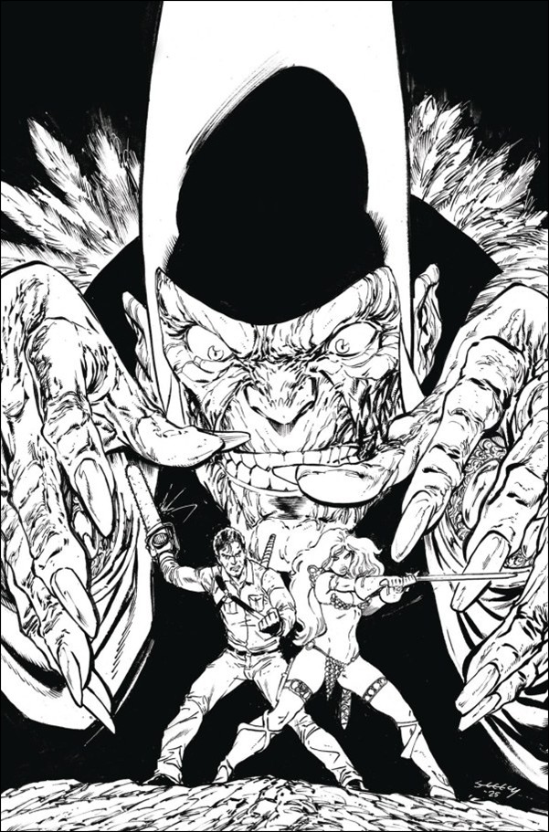 Red Sonja vs. the Army of Darkness issue 3-I Tim Seeley B&W 1:15 Cover