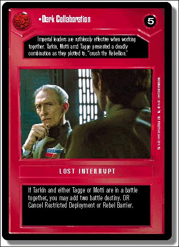 Star Wars: Premiere Limited (Base Set) card 75 Dark Collaboration
