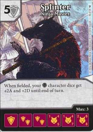 Dice Masters Teenage Mutant Ninja Turtles  card 46 Splinter - Ninja Master 