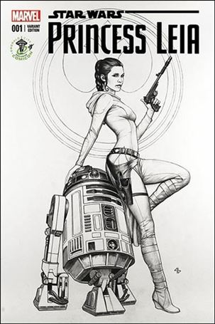 Princess Leia issue 1-P Adi Granov Emerald City Comicon/C2E2 B&W Cover