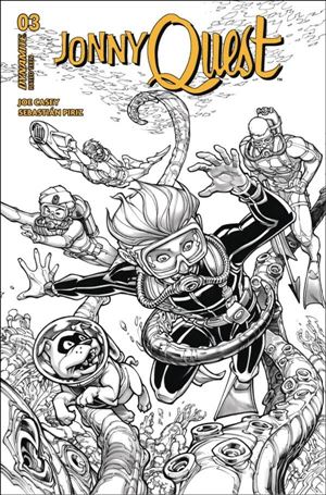 Jonny Quest (2024) issue 3-I Chad Hardin B&W 1:15 Cardstock Cover