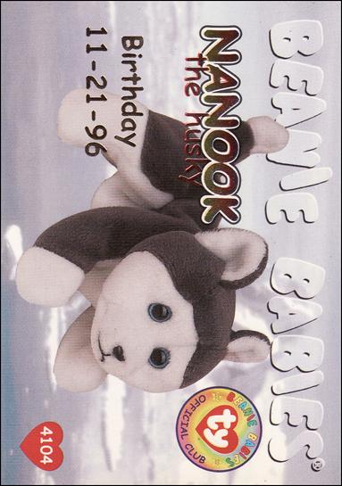 Beanie Babies Series 1 (Birthday or Rookie Subset) card 40-D Nanook the Husky Birthday Gold Lettering