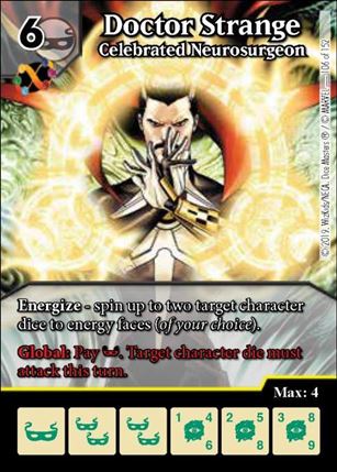 Marvel Dice Masters  Avengers Infinity Gauntlet card 106 Doctor Strange: Celebrated Neurosurgeon 