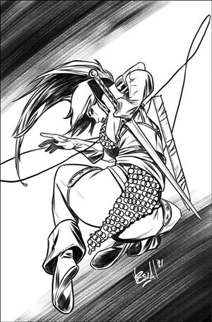 Red Sonja (2019) issue 28-L Vincenzo Federici 1:25 Black & White Virgin Cover