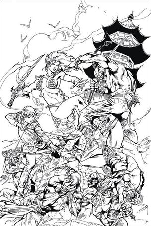 Killing Red Sonja issue 2-G Roberto Castro 1:15 Black & White Virgin Cover