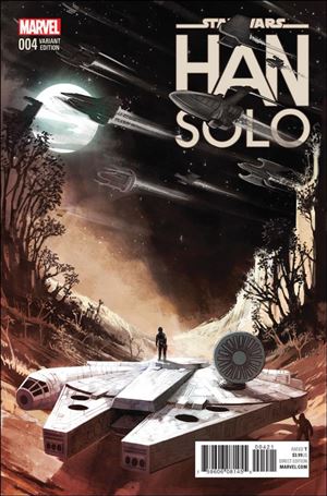 Han Solo issue 4-B Stephanie Hans 1:10 Millennium Falcon Cover
