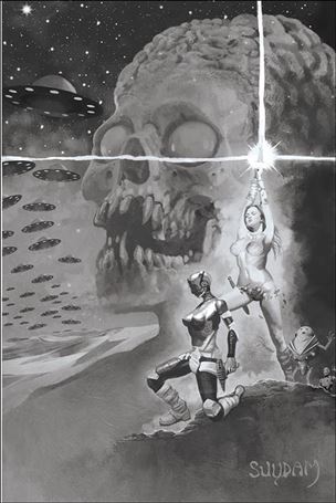Mars Attacks Red Sonja issue 3-G Arthur Suydam 1:15 Black & White Virgin Cover