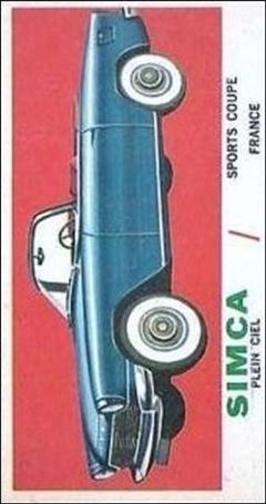 Sports Cars (1961) (Base Set) card 31 Simca Plein Ciel