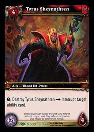World of Warcraft: Through the Dark Portal (Base Set) card 238 Tyrus Sheynathren