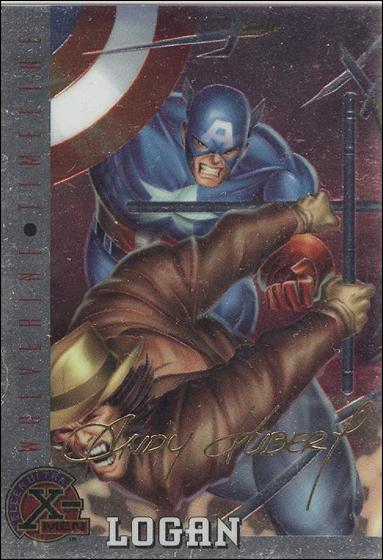 1996 Fleer Ultra X-Men All Chromium (Gold Signature Parallel Base Set) card 80 Logan