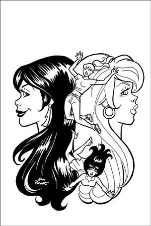 Red Sonja and Vampirella Meet Betty and Veronica issue 8-M Dan Parent FOC B&W Cover