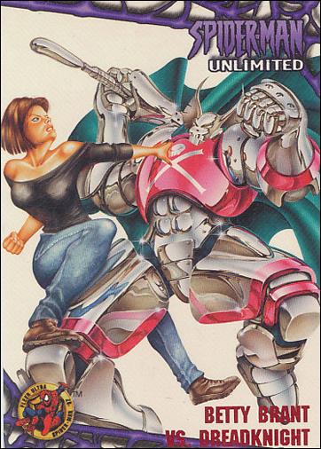 1997 Fleer Ultra Spider-Man (Base Set Red) card 60 Betty Brant Vs. Dreadknight