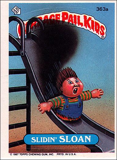 Garbage Pail Kids: Series 09 (Base Set) card 363a Slidin' Sloan