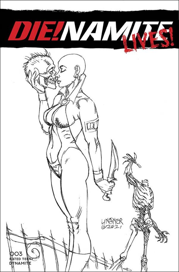 Die!namite Lives! issue 3-J Joseph Michael Linsner 1:10 Line Art Cover