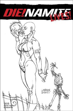 Die!namite Lives! issue 3-J Joseph Michael Linsner 1:10 Line Art Cover