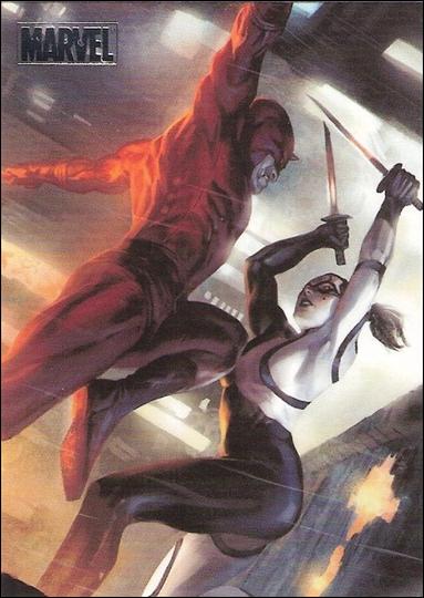 Marvel Heroes and Villains (Silver Foil Parallel Base Set) card 29 Daredevil vs Lady Bullseye