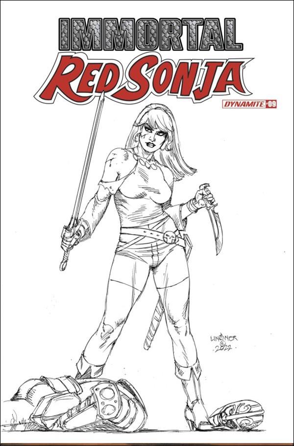 Immortal Red Sonja issue 9-G Joseph Michael Linsner 1:15 B&W Cover