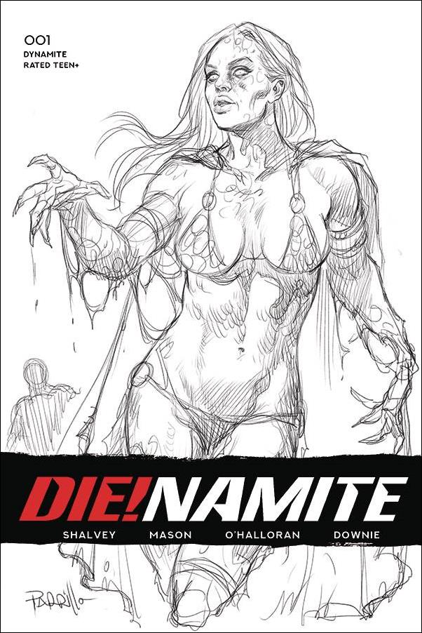 Die!namite issue 1-R Lucio Parrillo 1:50 Black & White Sketch Cover