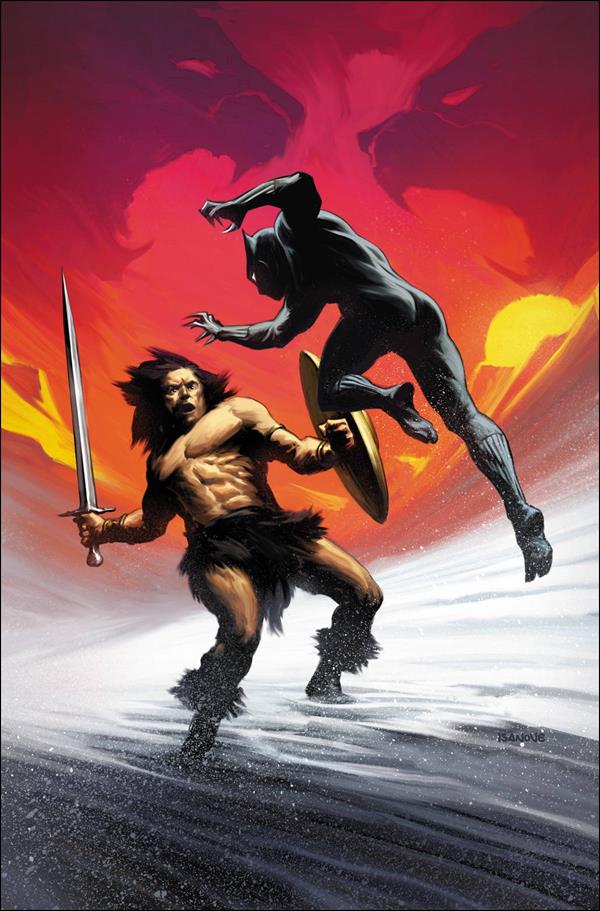 Black Panther (2018) issue 7-C Richard Isanove "Marvel Vs. Conan" Cover
