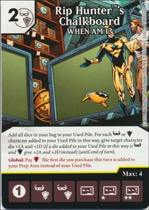 DC Comics Dice Masters Green Arrow and The Flash card 108 Rip Hunters Chalkboard: When Am I?