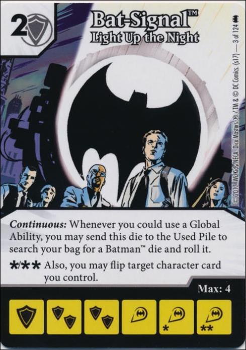 DC Comics Dice Masters Batman card 3 Bat-Signal: Light Up the Night
